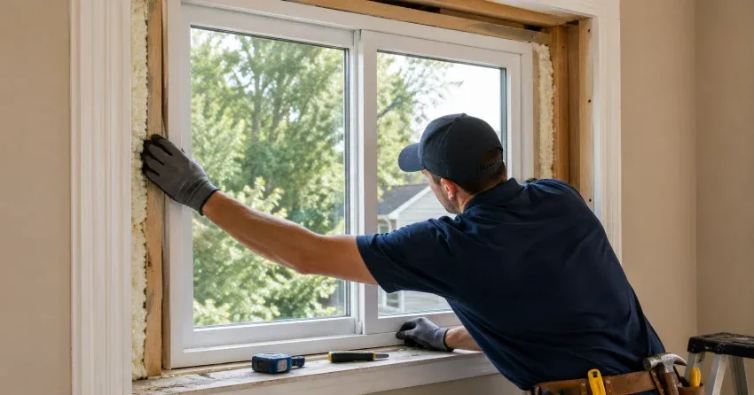 close-up of Low-E glass coating on an insulated window Delaware